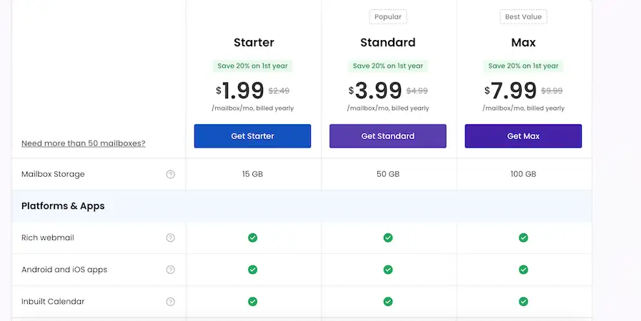 The image shows Neo's plans and pricing.