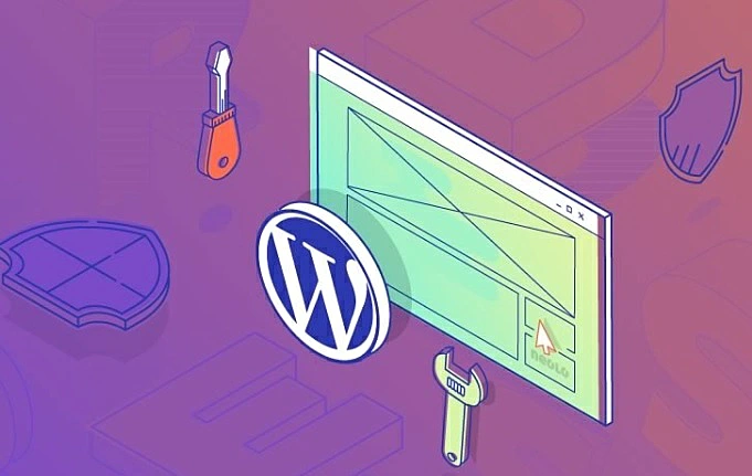 Logo de WordPress con herramientas que lo protegen