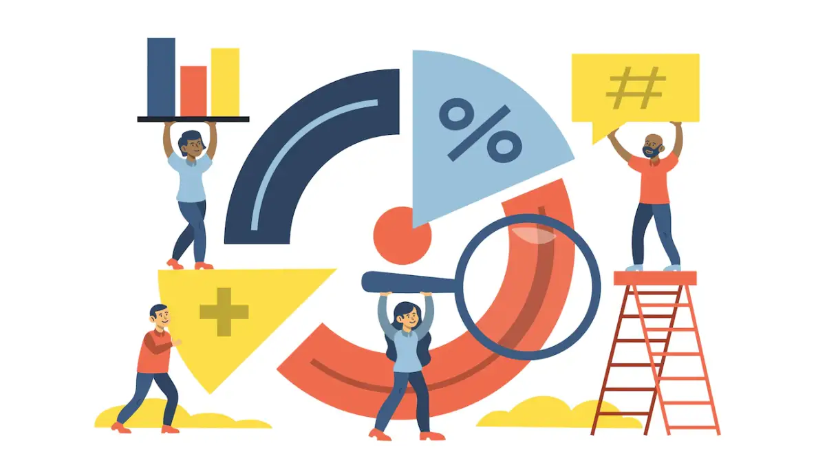 Nicho de mercado Ilustración de gráfico de datos