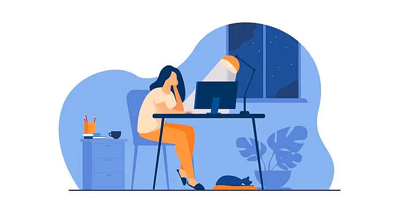 persona trabajando desde casa