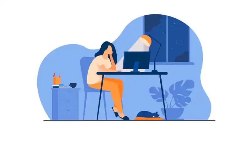 persona trabajando desde casa