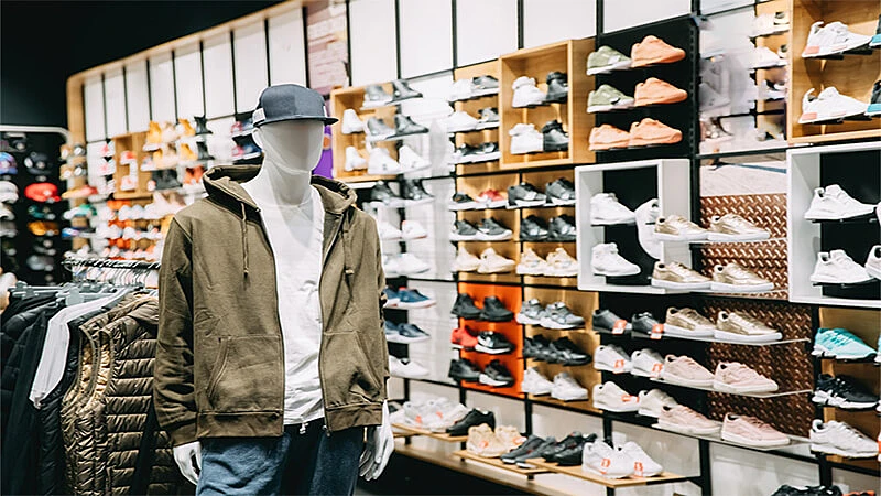 Foto de tienda de zapatillas y zapatos.