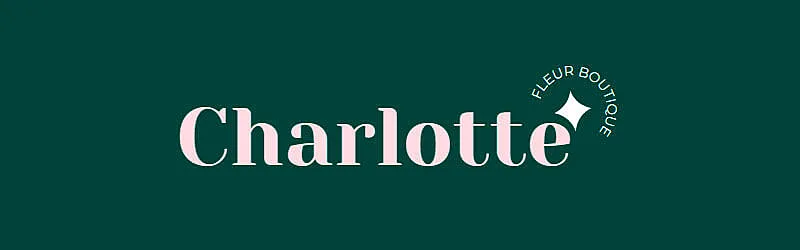 nome de loja feminina em frances Charlotte fluer boutique em um logo