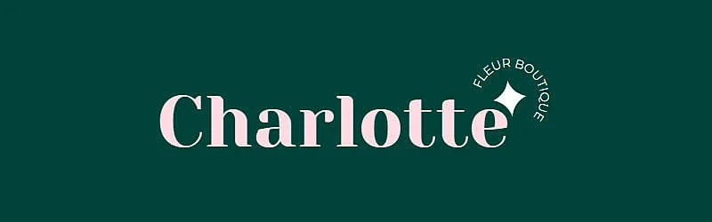 nome de loja feminina em frances Charlotte fluer boutique em um logo