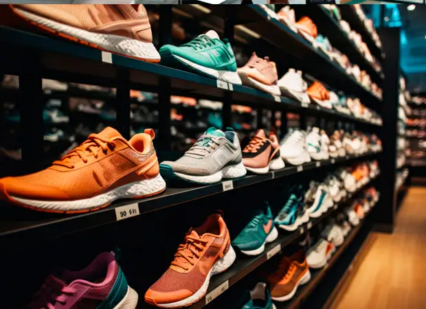 Nomes para loja de calçados Foto com diversos sapatos coloridos