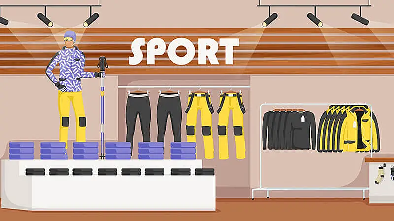 Foto de uma loja de roupas fitness