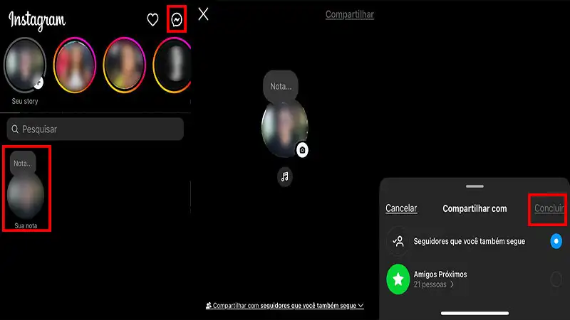 Notas do Instagram Captura de tela do Instagram