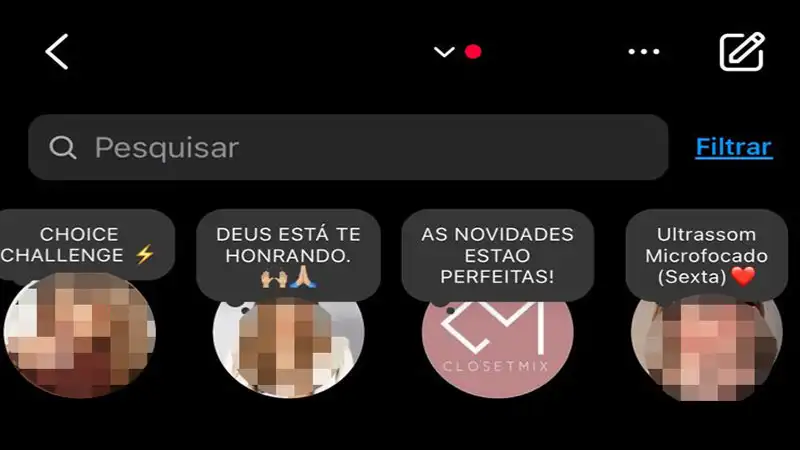 Notas do Instagram Captura de tela do Instagram