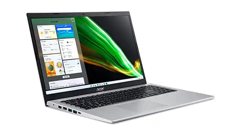imagem de um notebook Acer Aspire 5 na cor prata