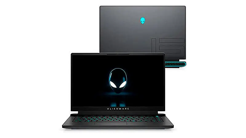 imagem que mostra a parte da frente de um notebook Alienware M15 R6