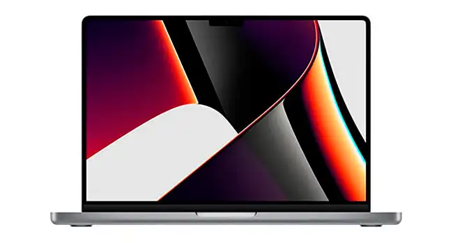 foto de um Macbook Pro com 14 polegadas e chip M1