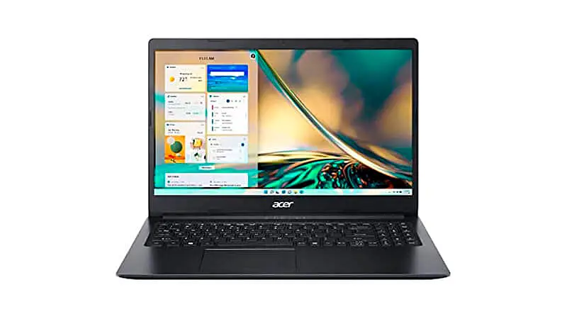 foto do notebook Acer A315-34-C2BV na cor preta