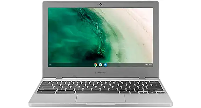 foto de um Chromebook cinza da Samsung