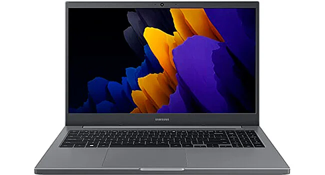 foto do notebook samsungbook na cor cinza