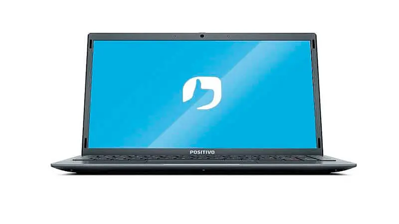 foto do notebook Positivo Motion cinza