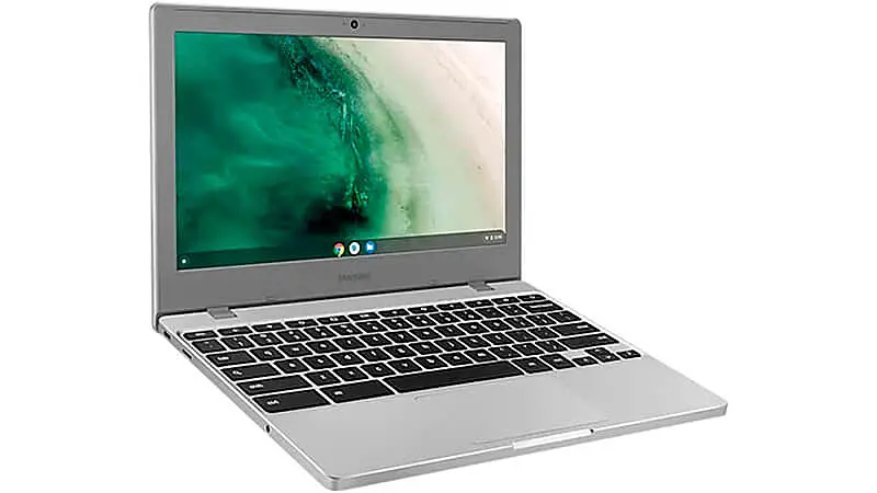 foto de um Samsung Chromebook SS na cor prata