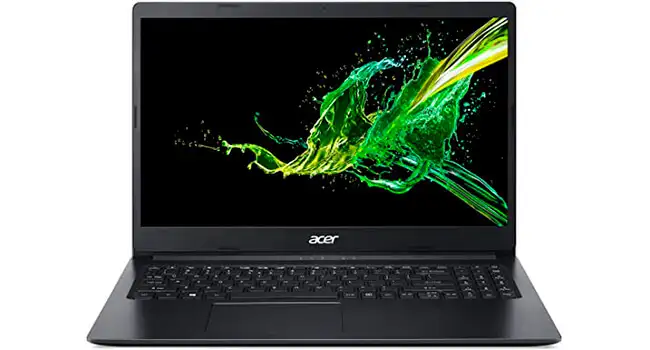 foto de um notebook Acer A315 na cor preta