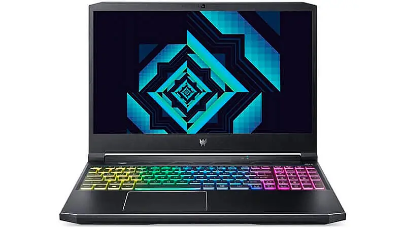 imagem de um notebook Predator Helios 300 com teclado RGB