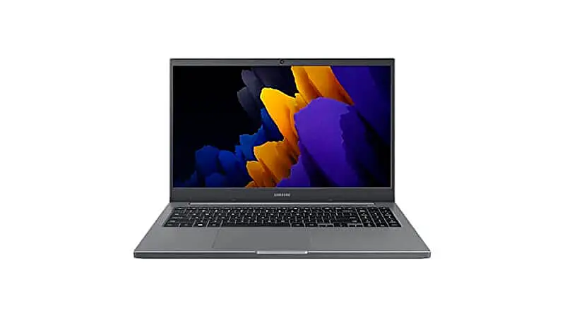 imagem de um Samsung Book na cor cinza