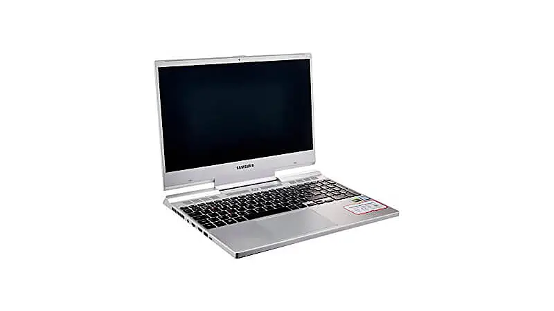 imagem de um notebook Samsung Odyssey na cor prata