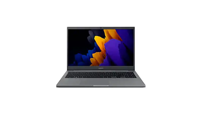 foto de um Samsung Book na cor cinza