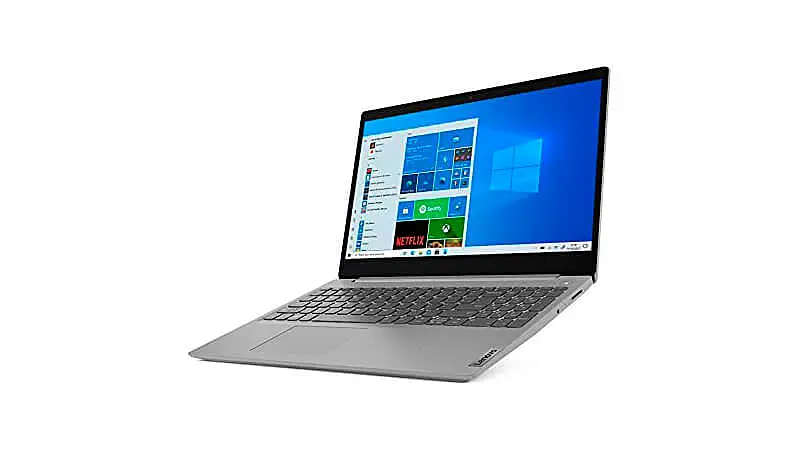 imagem de um notebook Lenovo IdeaPad 3i na cor cinza