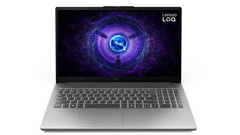 imagem de um notebook Lenovo na cor azul com teclado iluminado em azul