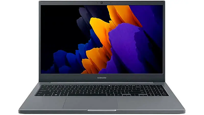 imagem de um notebook Samsung na cor cinza