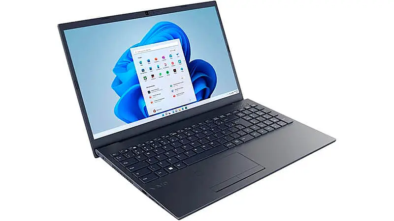 imagem de um notebook para escritório VAIO FE15 na cor grafite