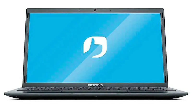 imagem de um notebook Positivo Motion C4128Ei na cor cinza