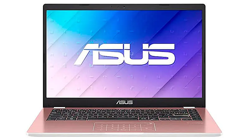 imagem de um notebook rosa Asus