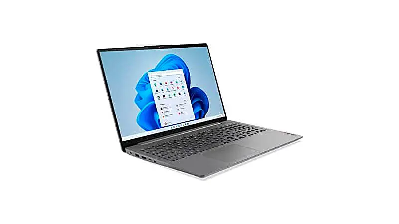 imagem de um notebook Lenovo Ultrafino na cor cinza
