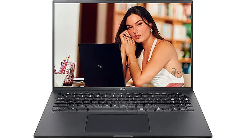 imagem de um notebook LG Gram na cor cinza