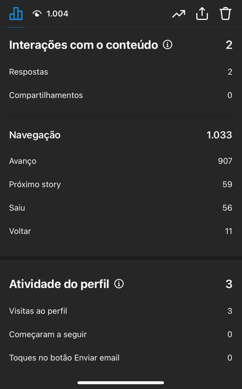Tela com informações sobre o Stories do Instagram