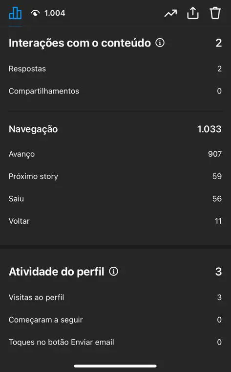 Tela com informações sobre o Stories do Instagram