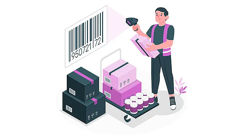 gráficos relacionados ao estoque, caixas, balanças e esteiras