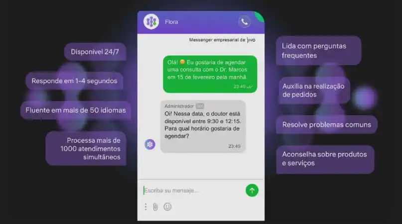 captura de tela do jivochat