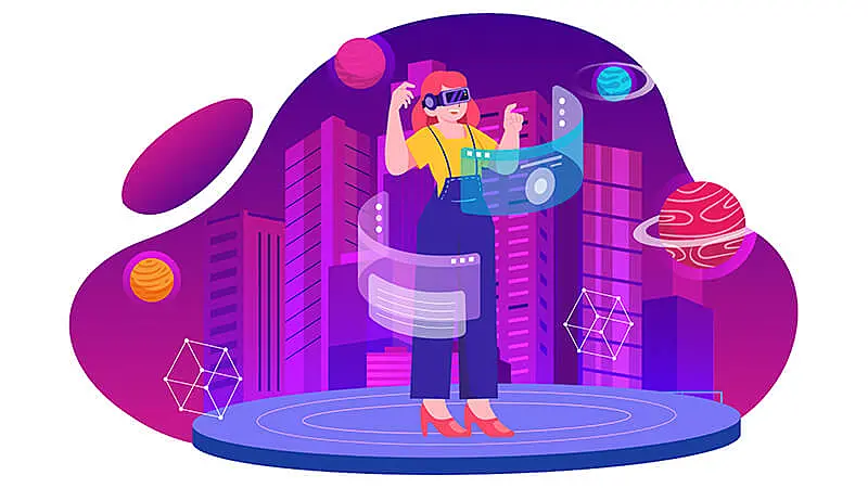 avatares de quatro usuários do metaverso horizon worlds em volta de uma fogueira conversando