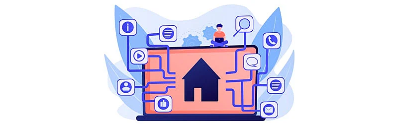 profissional usando um notebook e criando um mapa de site