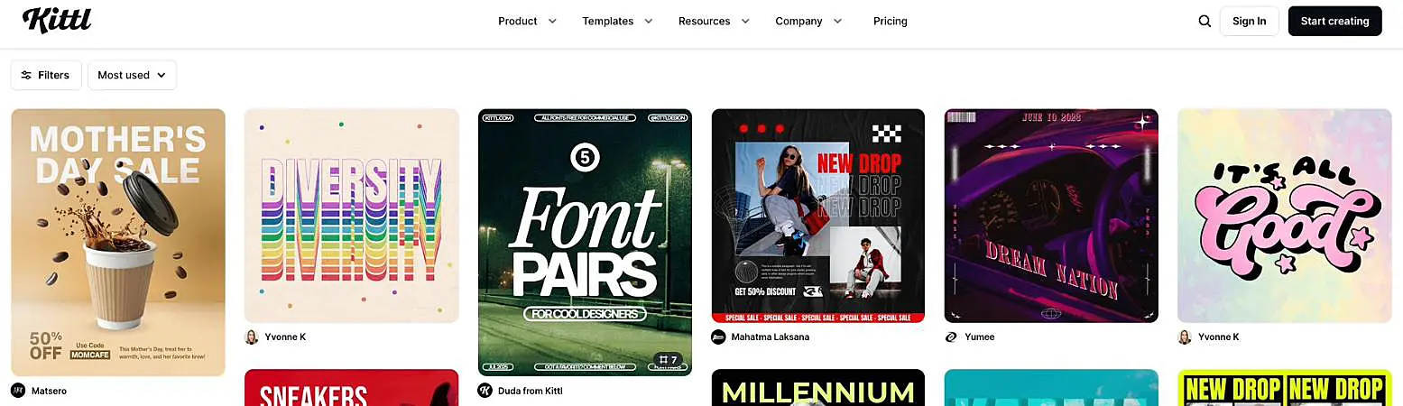 Captura de tela do Kittl