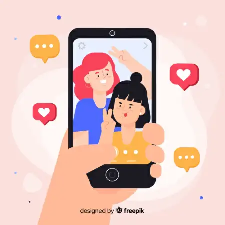 o que significa tbt no WhatsApp imagem de uma mão segurando um celular com a foto de duas mulheres