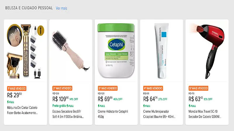 captura de tela do mercado livre