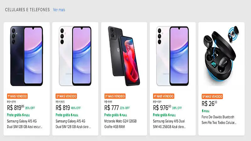 captura de tela do mercado livre