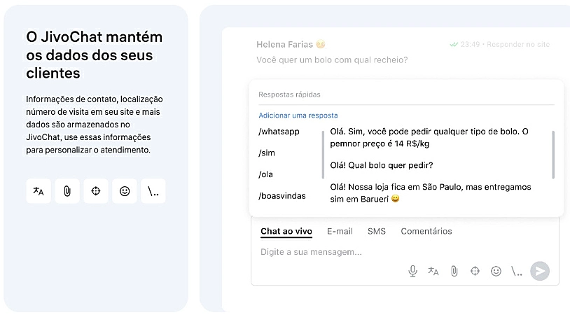 captura de tela do JivoChat
