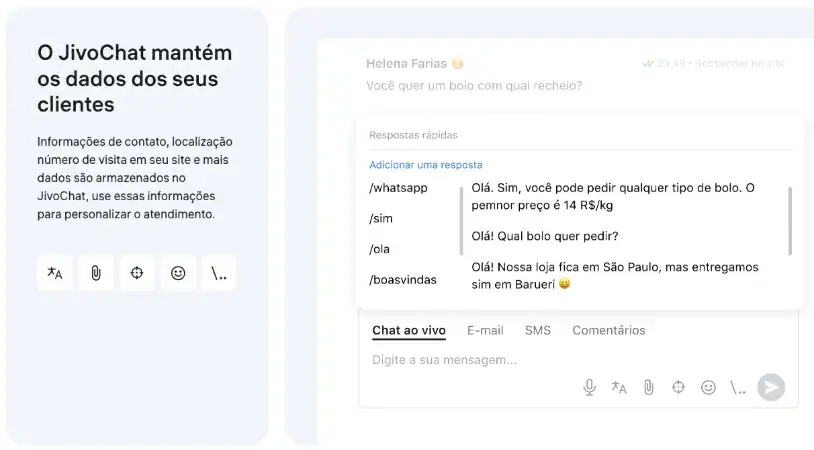 captura de tela do JivoChat