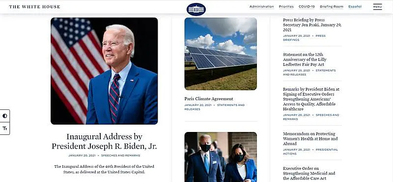 Página web de la Casa Blanca