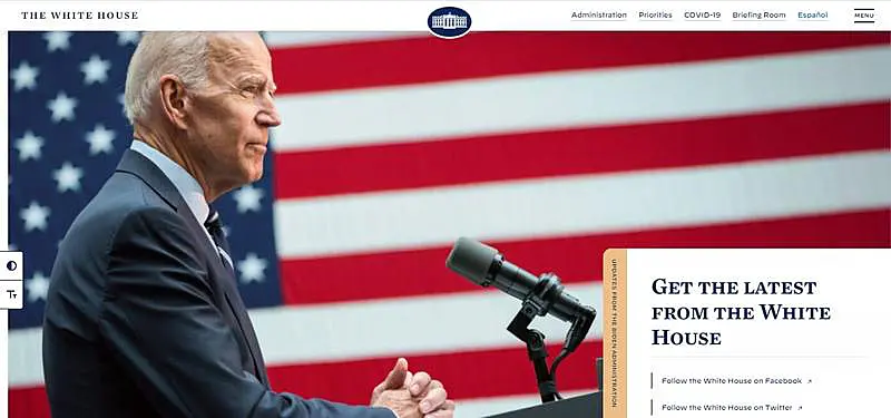 Página web de la Casa Blanca hecha en WordPress