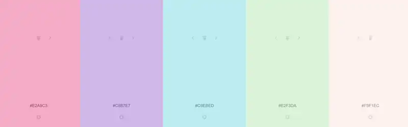 Paleta de cores pastéis do site Colourcode