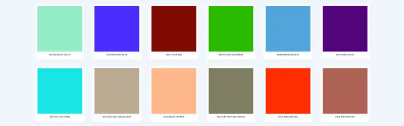 Conjunto de cores do site Khroma