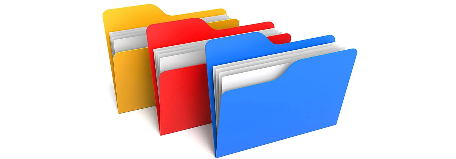 imagem de uma pasta sanfonada transparente com 12 divisórias da DAC aberta